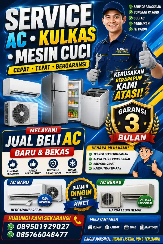Service ac kulkas dan mesin cuci