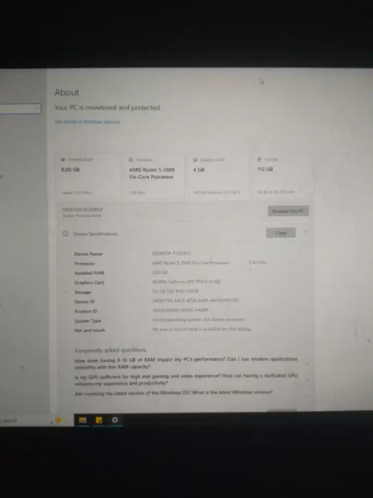 Dijual PC Gaming AMD Ryzen 5 mulus