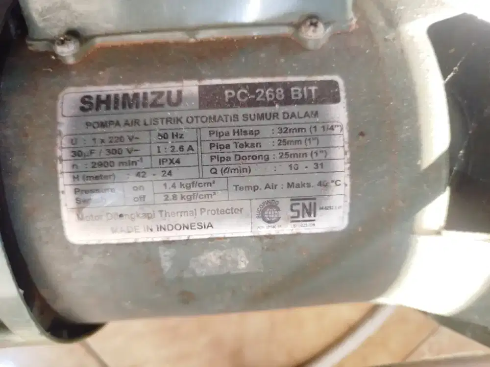 MESIN AIR SHIMIZU PC 268 BIT