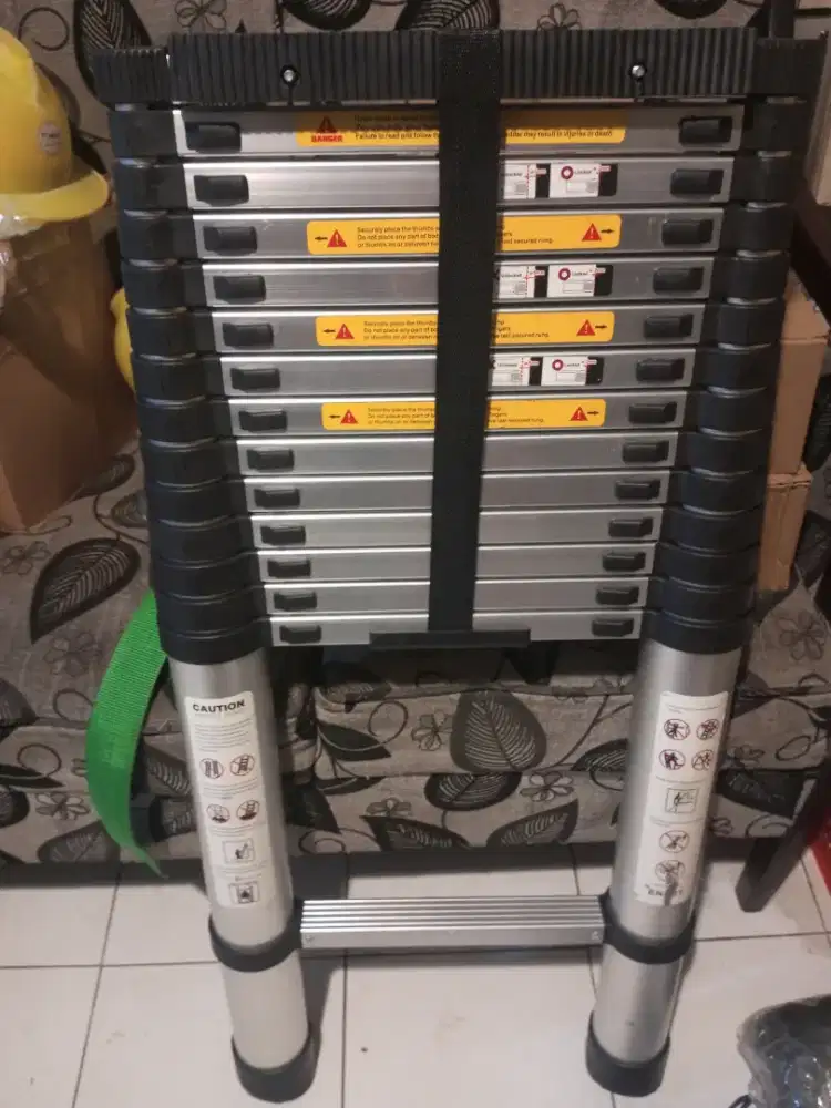 Tangga Teleskopik 5,6 Meter + Karet Anti Slip Safety u/ Tiang FO