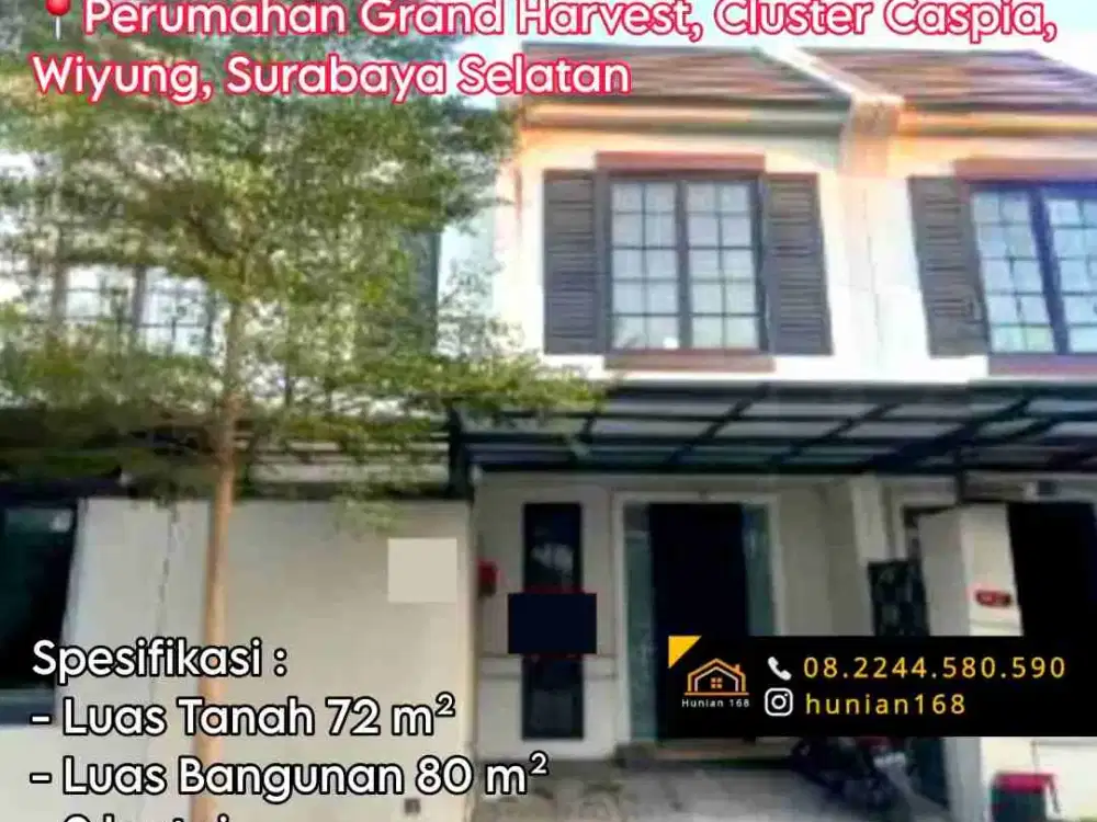 Jual Rumah Perumahan Grand Harvest Cluster Caspia Balasklumprik Wiyung Surabaya Selatan Barat Bumi Marinir Karang pilang Pondok Maritim Indah Kebraon Kemlaten