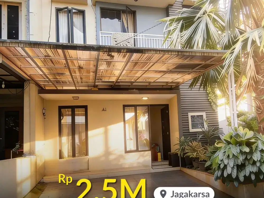 DIJUAL RUMAH CLUSTER posisi HOOK 2 Lantai Strategis, Aman, Lingkungan Hijau Asri di Jagakarsa