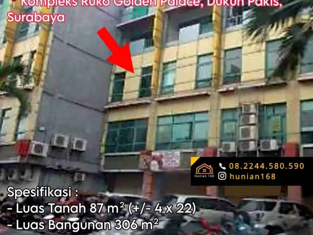 Ruko Kompleks Golden Palace Dukuh Pakis Kupang Pradah Kali Kendal Mayjend Sungkono HR Muhammad Square Surabaya Barat Sukomanunggal Raya Darmo Permai Baru Barat Rich Palace