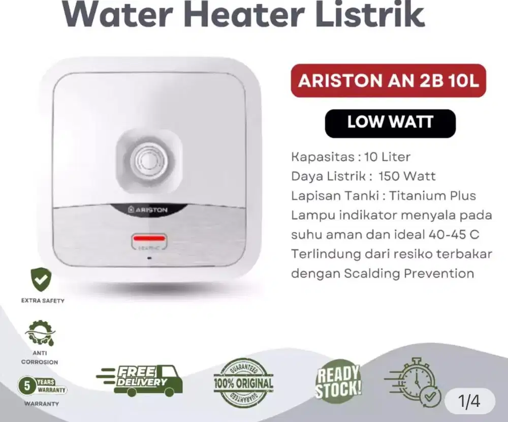 Dijual murah water heater listrik ariston type AN 2B 10 liter