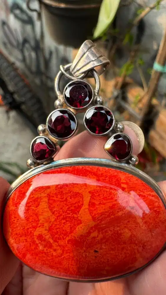 Liontin Perak Red Coral/ Marjan
