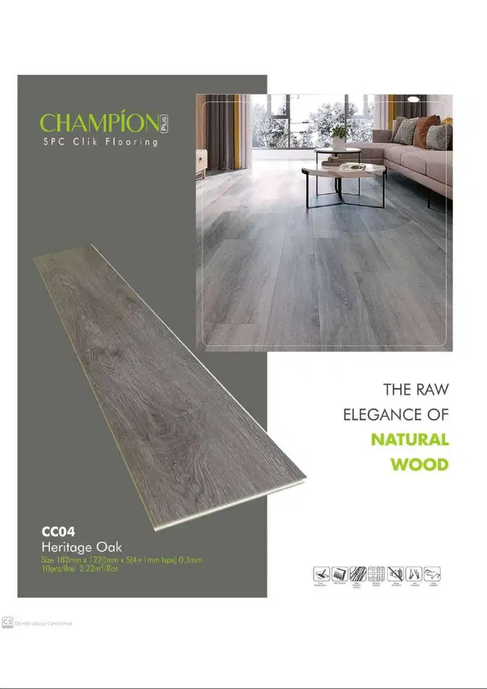 Lantai SPC Premium Motif Kayu – Vinyl SPC Waterproof Berkualitas