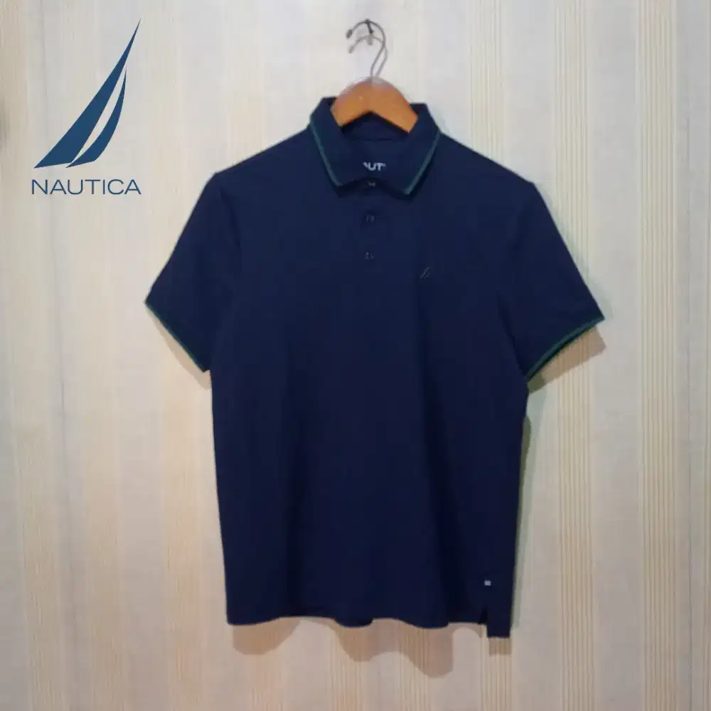 Polo Nautica Navy Bahan Polyester Size M