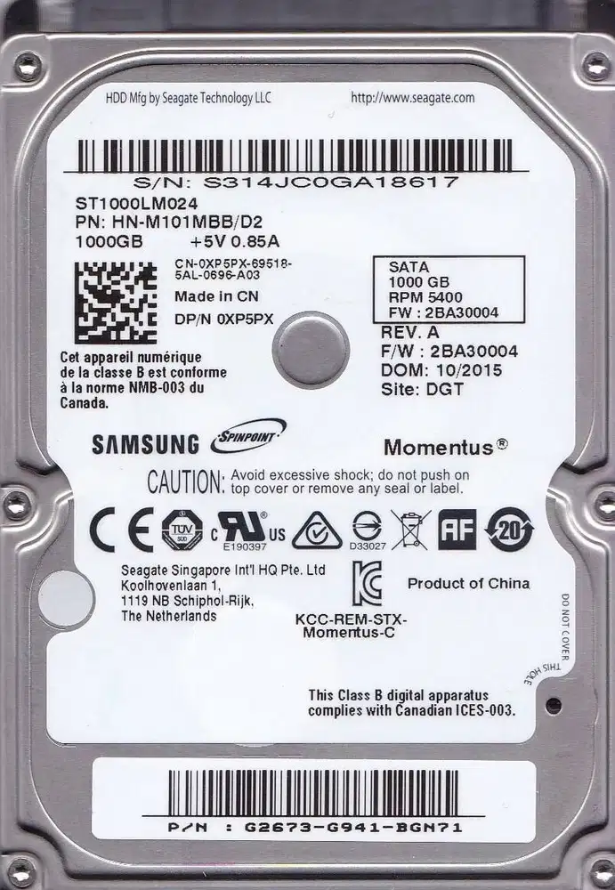 Hardisk Laptop 1TB Sentinel 100%