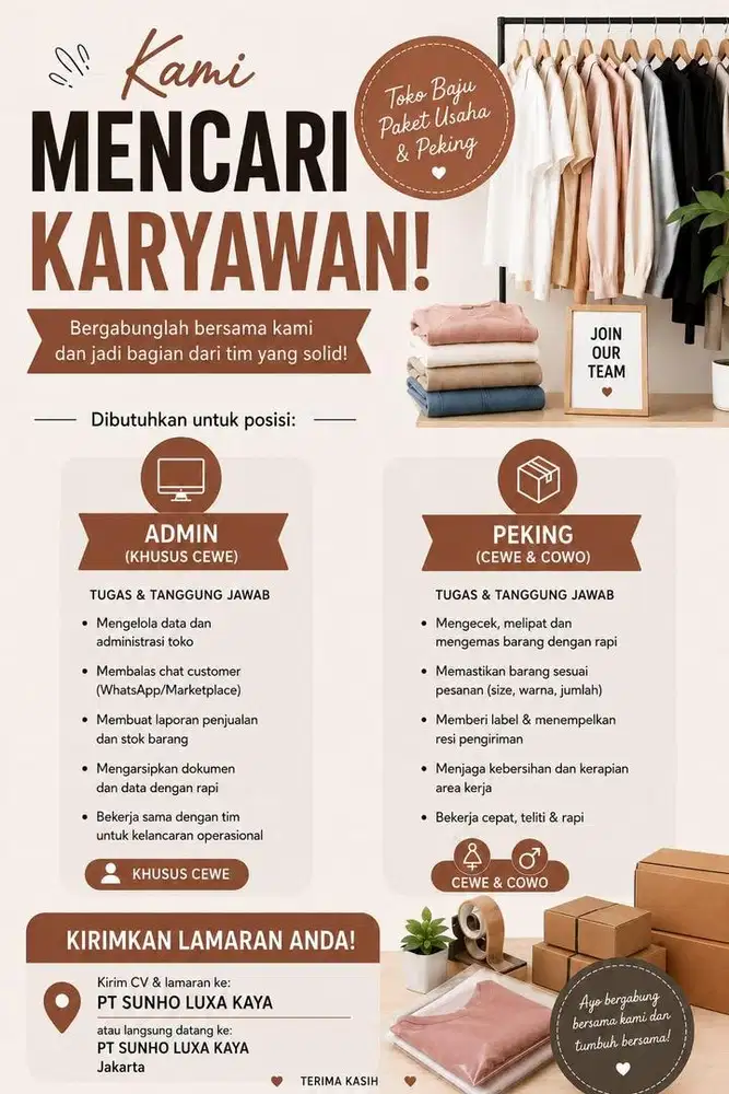 CARI KARYAWAN SEGERA