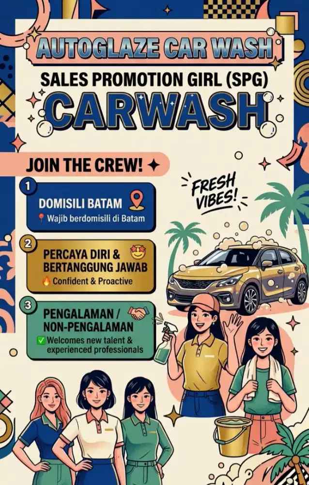 Lowongan Pekerjaan SPG Carwash - Autoglaze Batam