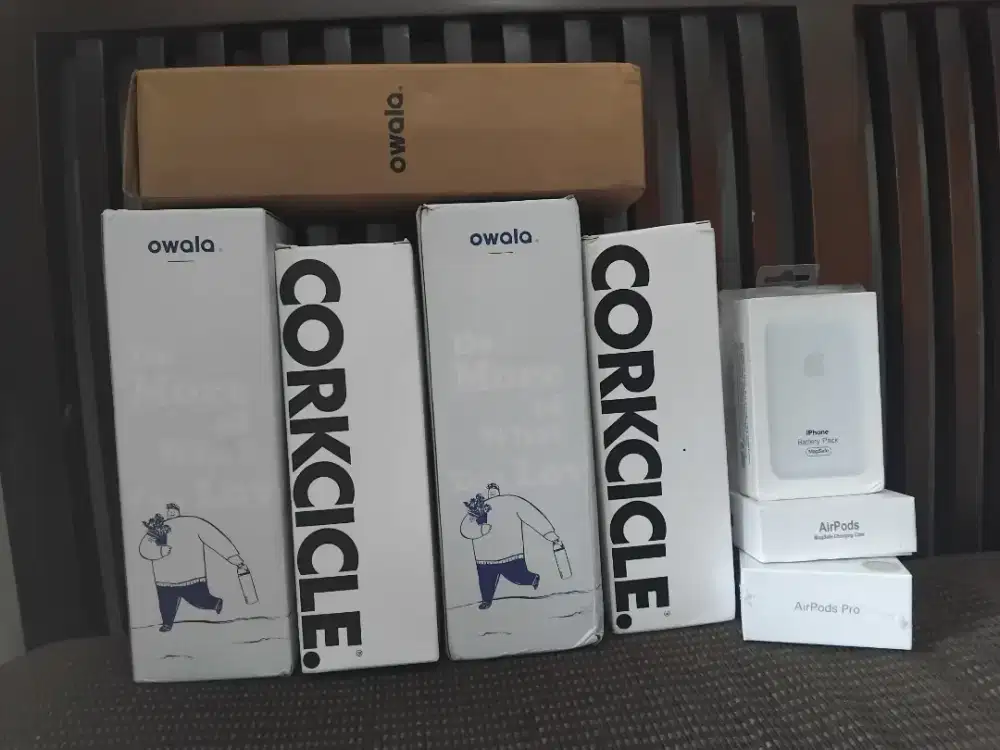 TUMBLER OALA,CORKCICLE,AIRPOD,power bank tempel