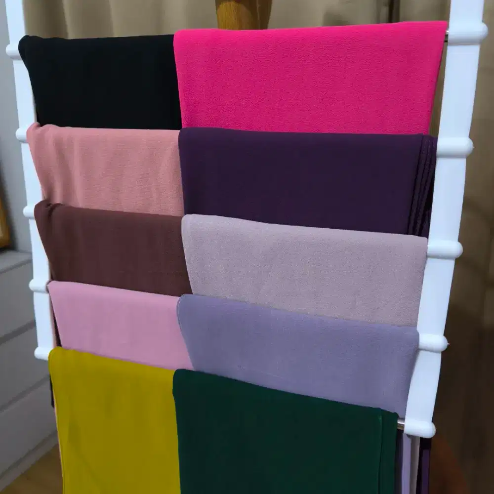 Paket A 10 pcs Hijab Jilbab Pashmina Ceruti Ceruty Babydoll Premium PL