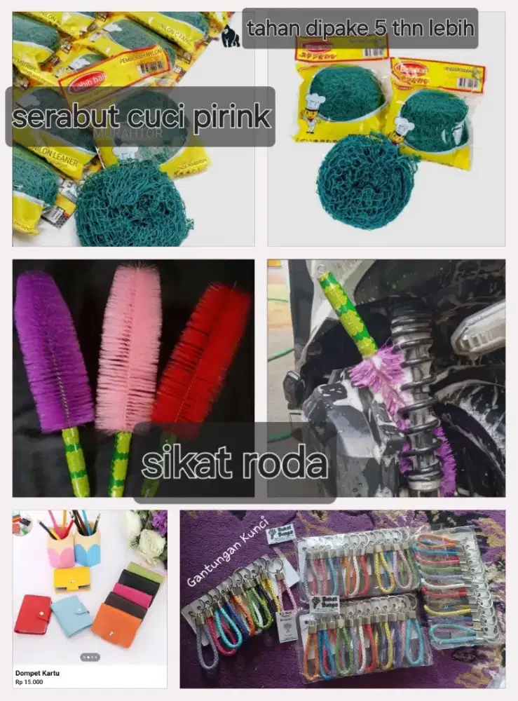 Sikat sepeda motor, mangkuk saji, dll