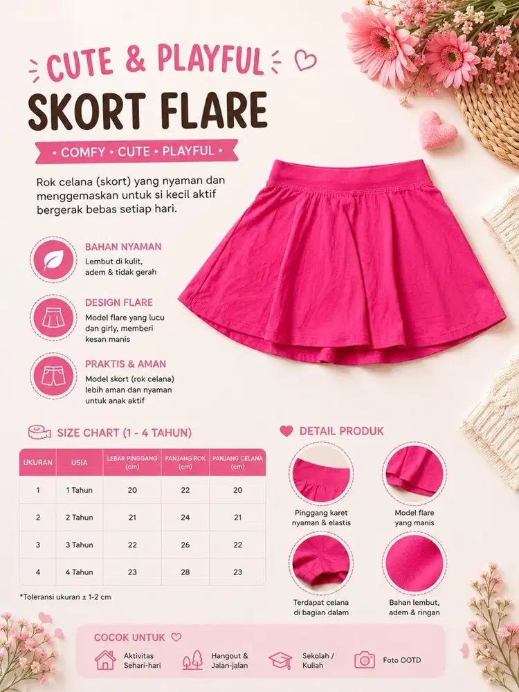 Rok celana anak perempuan