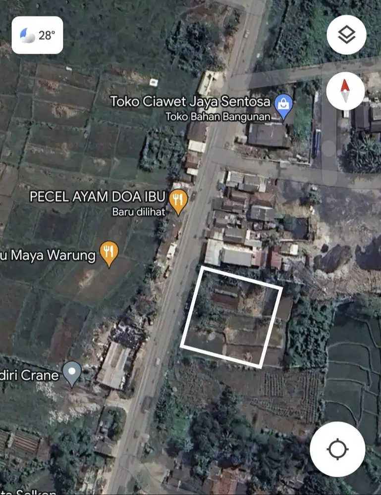 Dijual tanah strategis pinggir jalan provinsi Jl Raya Cikande Rangkas