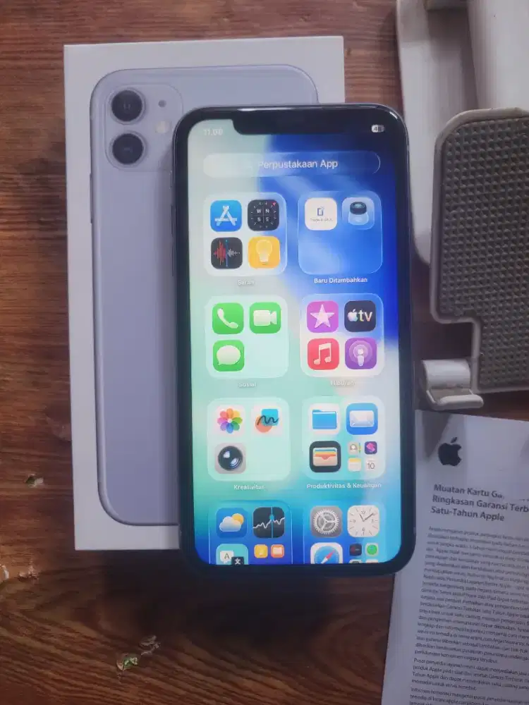Iphone 11 64gb purple ibox fulset mulus normal semua no minus