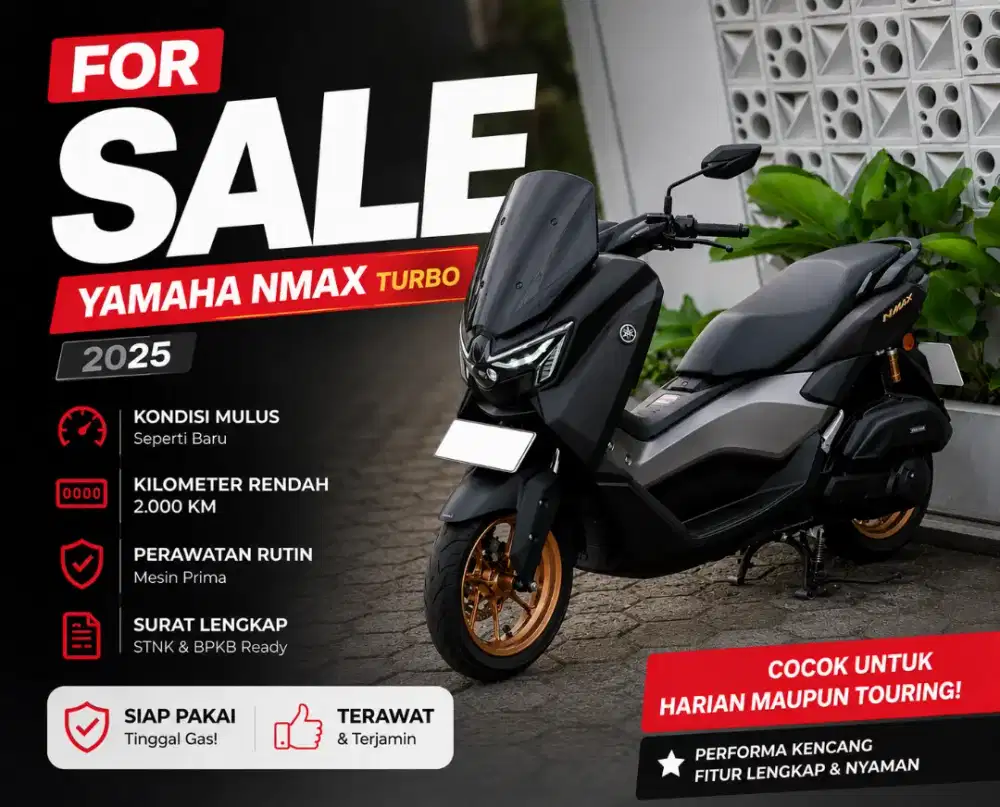 Yamaha NMAX Turbo  2025 KM 2 Ribuan Mulus Like New Siap Pakai