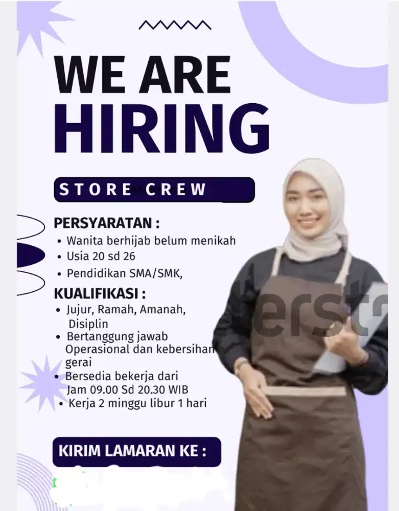 Lowongan pekerjaan untuk crew store