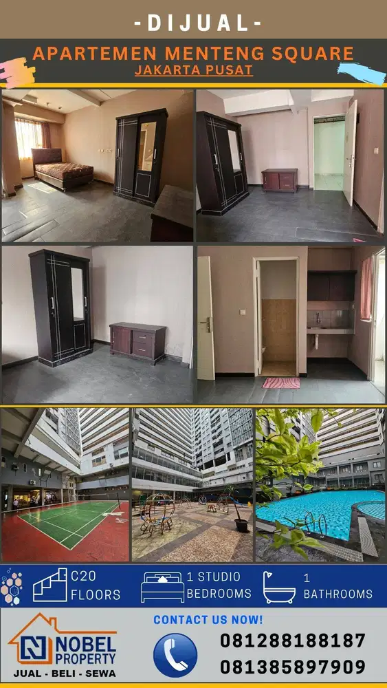Dijual Apartemen Menteng Square Tipe Studio Strategis Jakarta Pusat