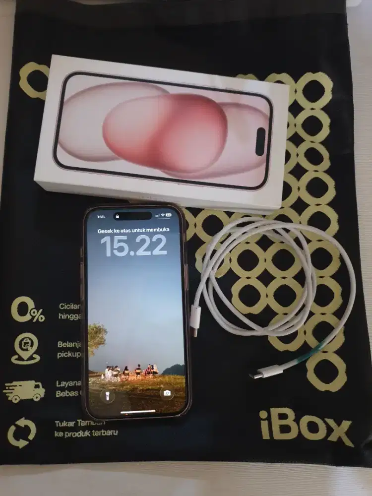 IPHONE 15 128 ex IBOX warna Pink