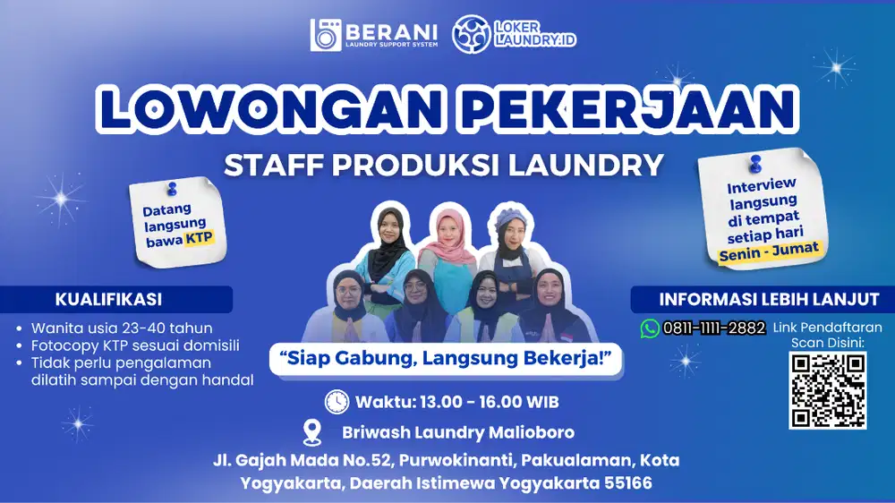 LOWONGAN KERJA STAFF PRODUKSI UNTUK 50 MBAK-MBAK & IBU-IBU