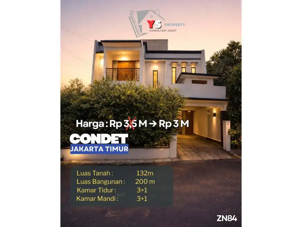 TURUN HARGA 500 JUTA! Rumah Mewah dalam Komplek di Condet, Jakarta Timur! ZN84