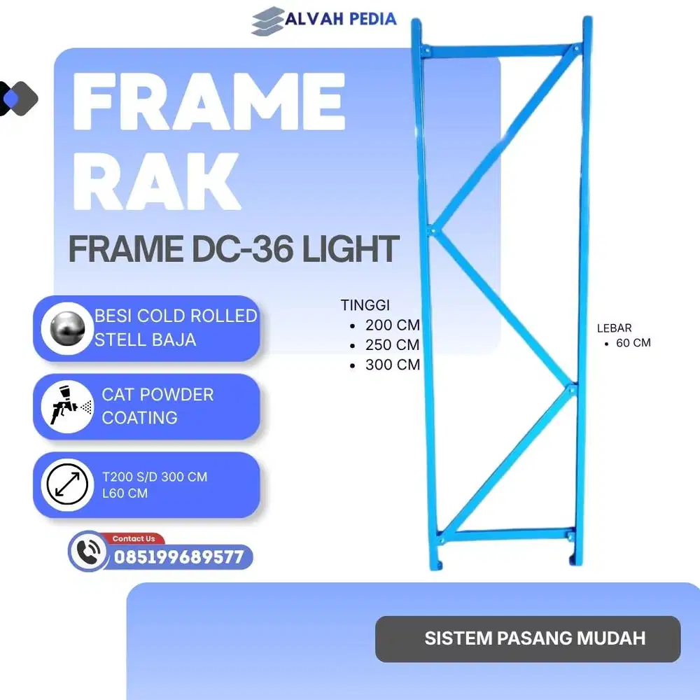 KOMPONEN FRAME TIANG DC36 LIGHT 250KG IMPORT PREMIUM KUAT ANTI KARAT