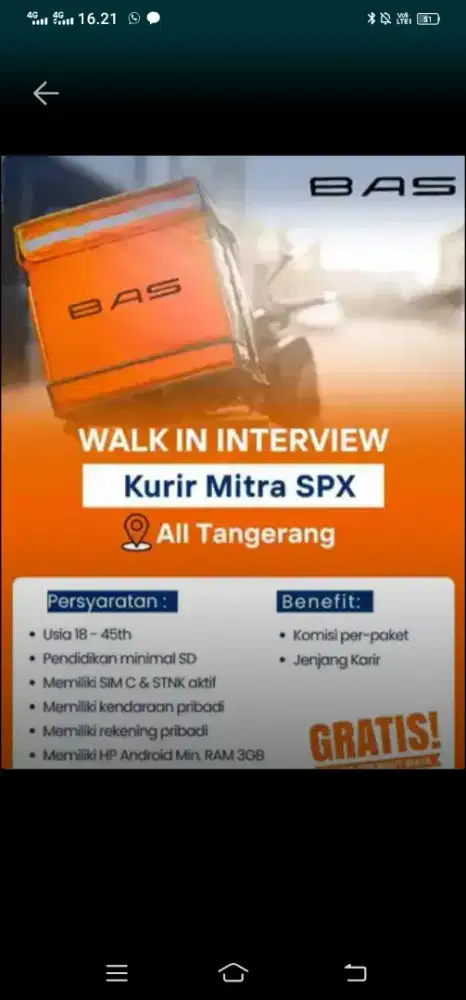 Lowongan Kurir Shopee Xpress
