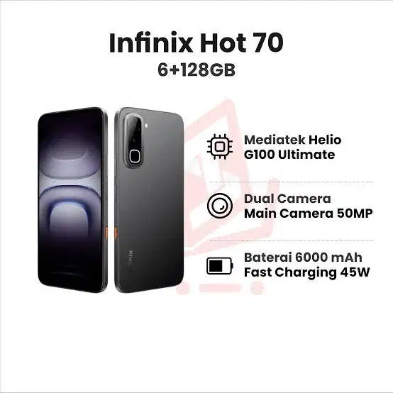 msi Infinix hot 70 Ram 6/128gb baru garansi resmi nasional