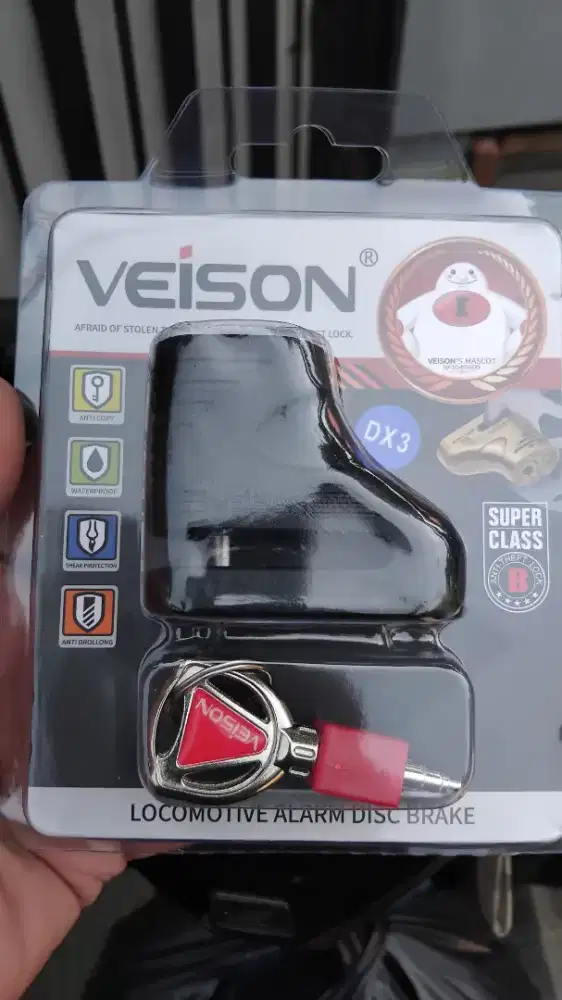 Kunci cakram motor plus alarm
