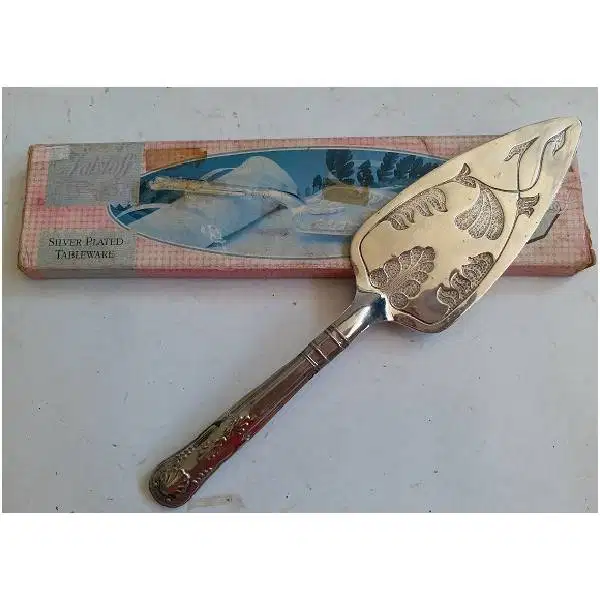 Vintage antik serok / sendok untuk mengambil kue tart terbuat dari sil