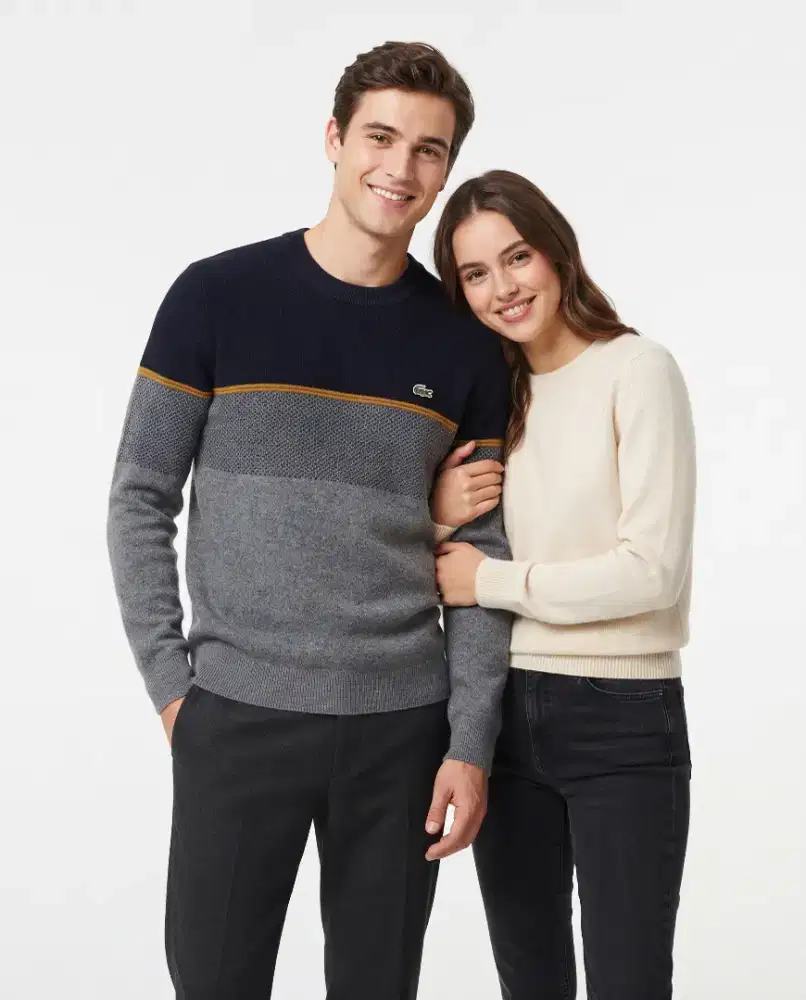 Jaket Knitwear Lacoste Rajut Colour block Size No.5