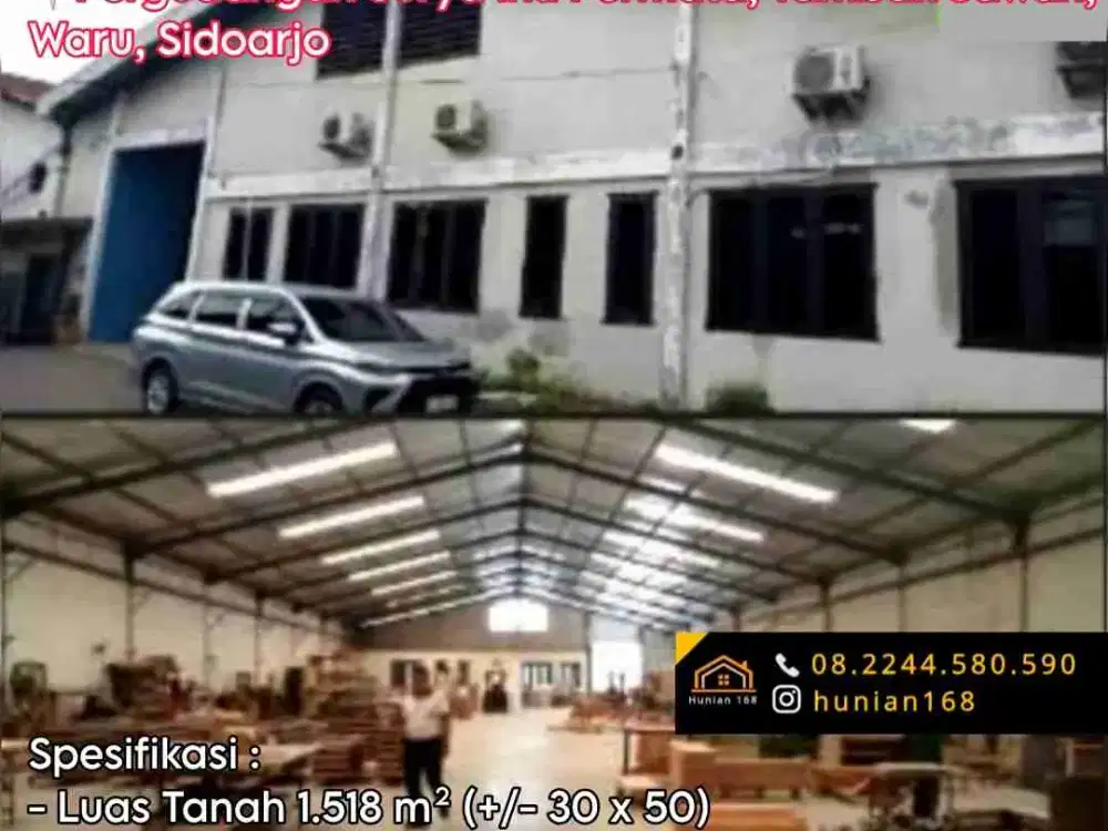 Jual Gudang Pergudangan Surya Inti Permata Tiara Jabon Tambak Sawah Waru Sidoarjo JJ Permata Bizpark Indoserena Fortune