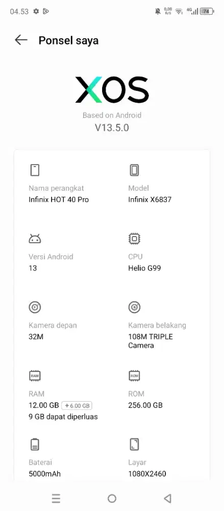 jual infinix hot 40 pro ram 12+9/256