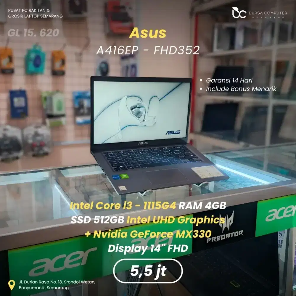ASUS A416EP-FHD352 | Core i3 1115G4 4GB 512GB MX330