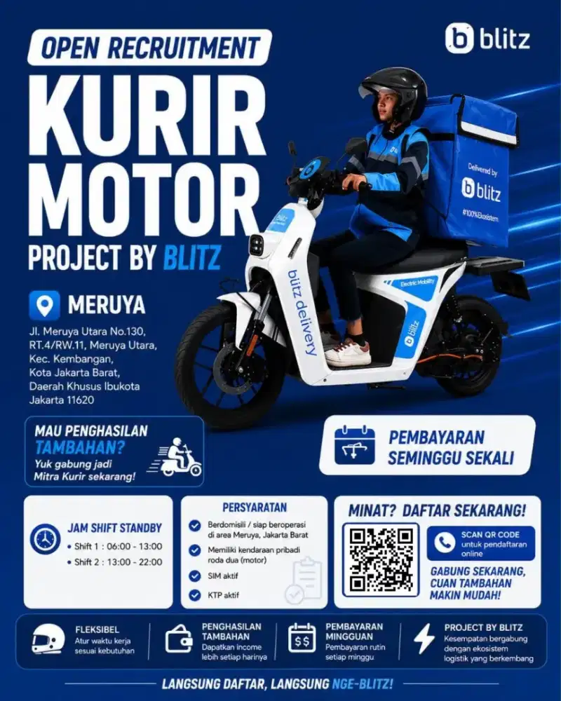BLITZ SEDANG OPEN RECRUITMENT KURIR MOTOR PROJECT SAYURBOX