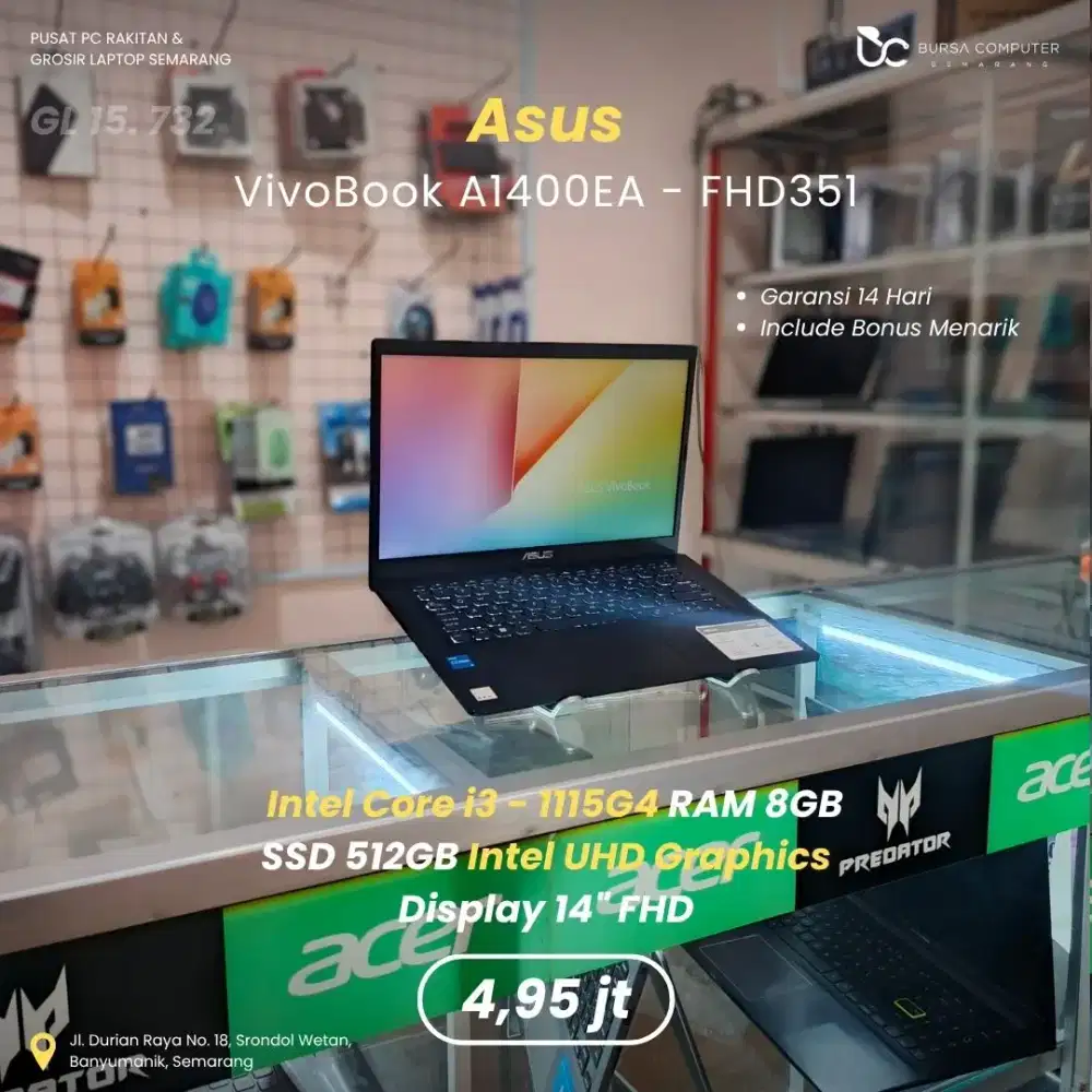 ASUS Vivobook 14 A1400EA-FHD351 | Core i3 1115G4 8GB 512GB