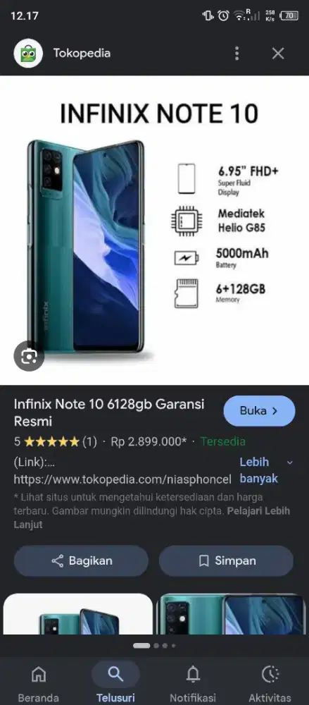 Infinix Note 10 ram 4/64