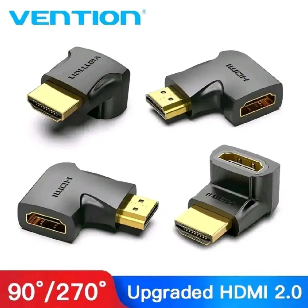 Vention Adapter HDMI Male to Female 90 / 270 Degree Right Angle Siku