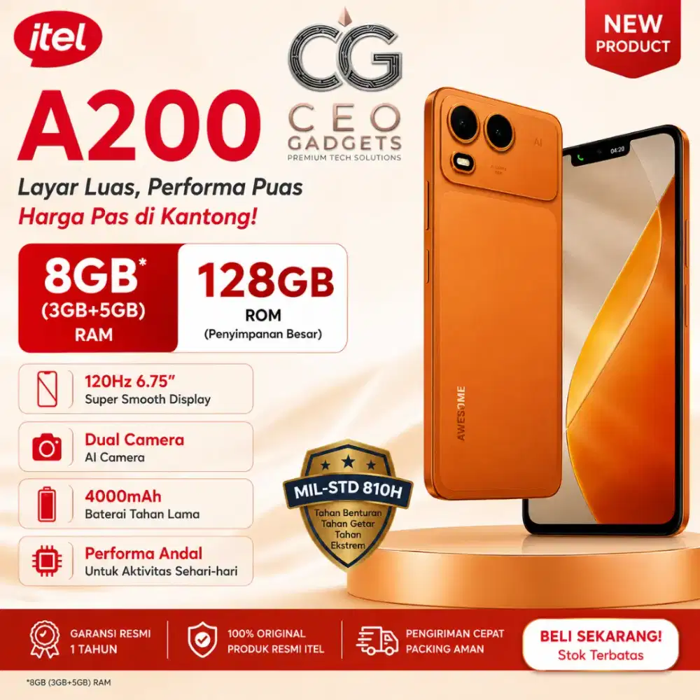 Itel A200 3GB+5GB/128GB New