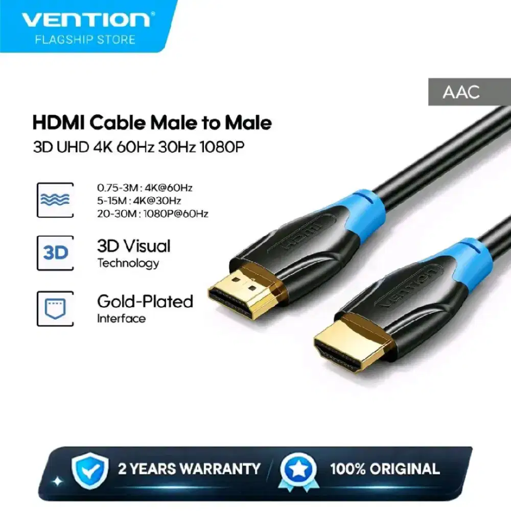 Vention Kabel HDMI v2.0 4K Ultra HD 0.75M Male to Male Original