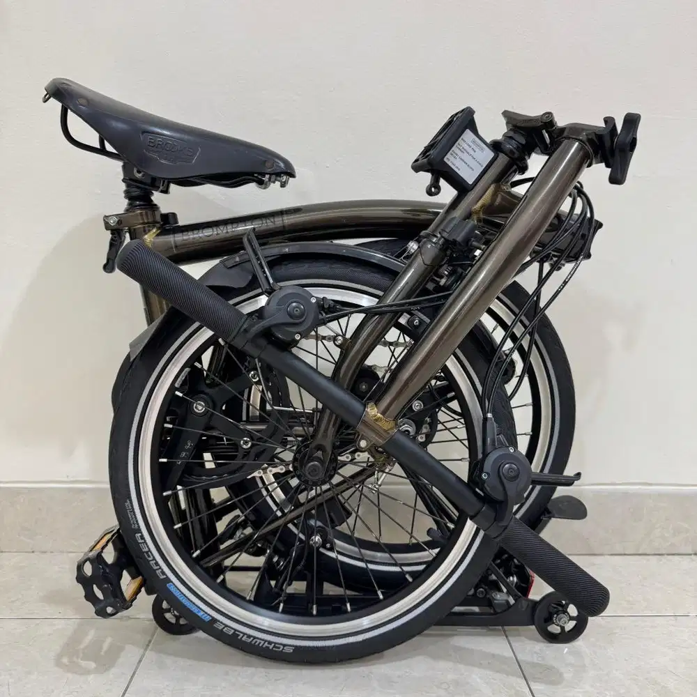 BROMPTONN S6R BLACK LACQUER BLACK EDITION 2019 - WITH BROOKS SADDLE