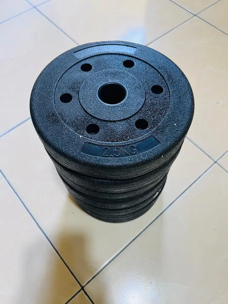 Plate Barbel Dumbell Berat 2.5Kg Diameter 3cm PVC (7PCS)