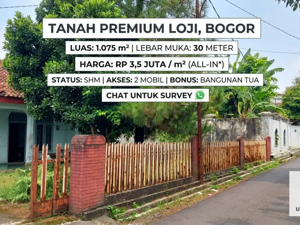 Kavling Matang Pusat Bogor Dekat IPB Muka Lebar SHM ALLin