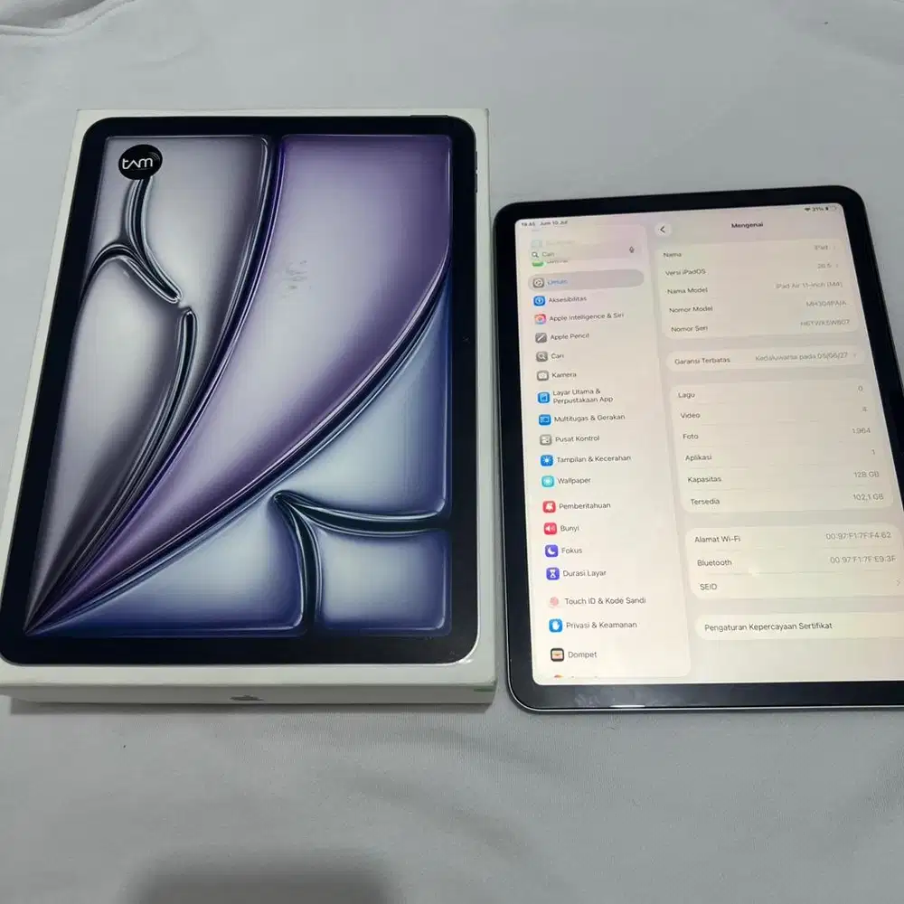 Ipad Air M4 128Gb Wifi Only Ibox Likenew Garansi Juni 2027