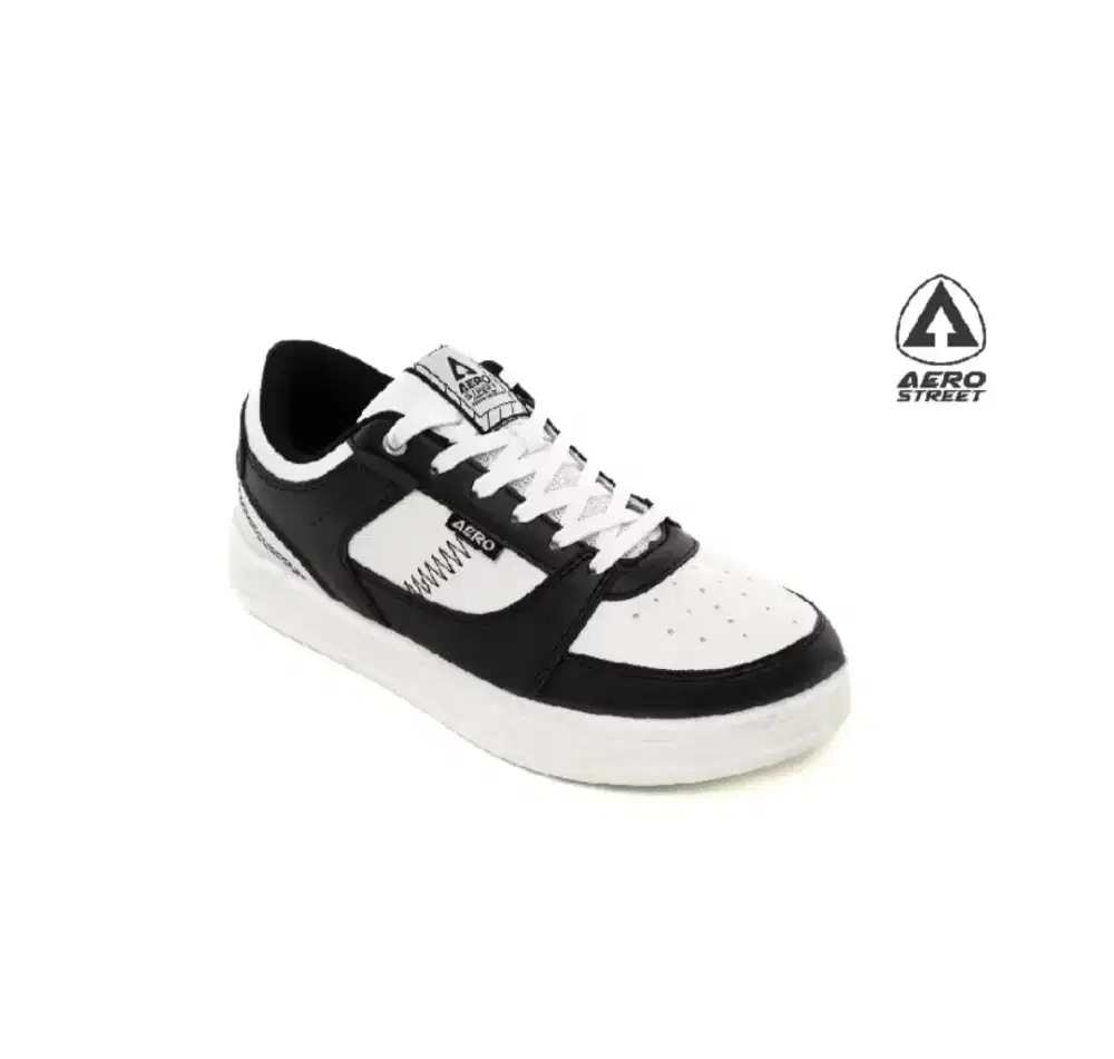 Aerostreet 41 Hoops Low 2.0 Putih Hitam Putih - Sepatu Sneakers Casual