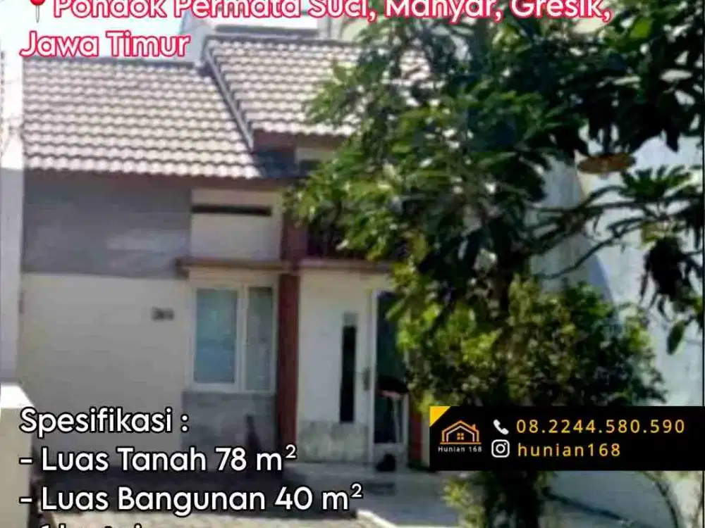 Jual Rumah Perumahan Pondok Permata Suci Griya Permai Cahaya Manyar Gresik Kota Baru GKB Modern Residence
