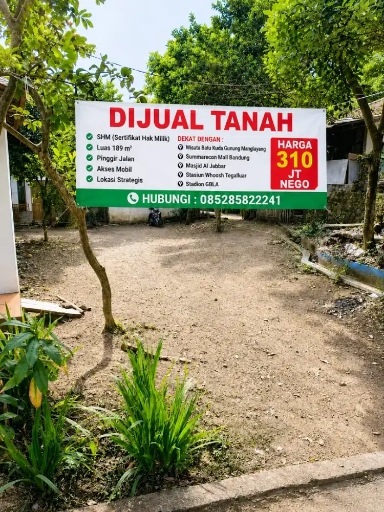 Di jual cepat tanah pinggir jalan besar