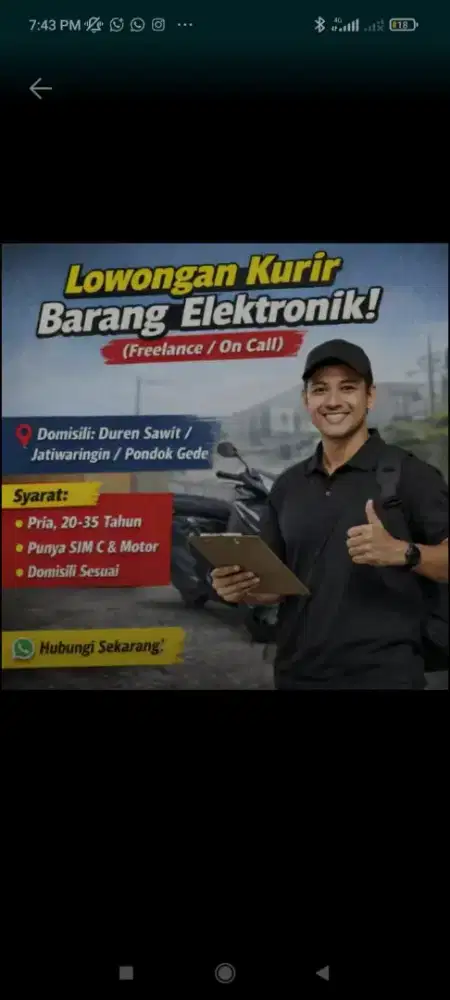 LOWONGAN KURIR PENGANTARAN ELEKTRONIK [ON-CALL]
