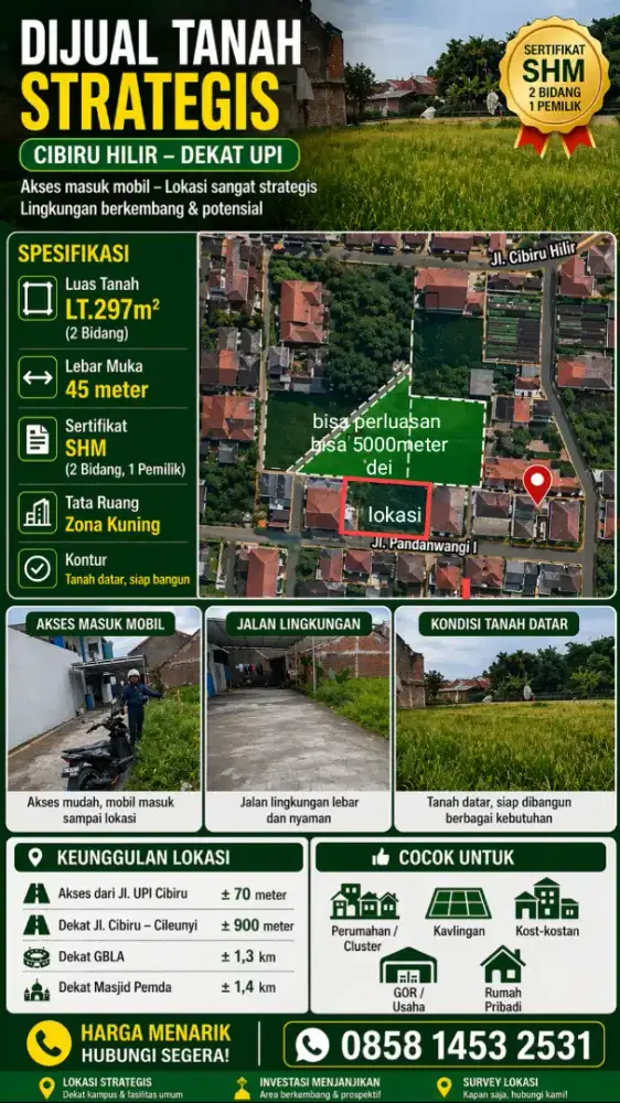 Tanah di jual cepat lokasi cibiru hilir upi
